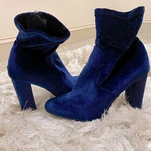Blue Velvet Steve Madden Ankle Booties